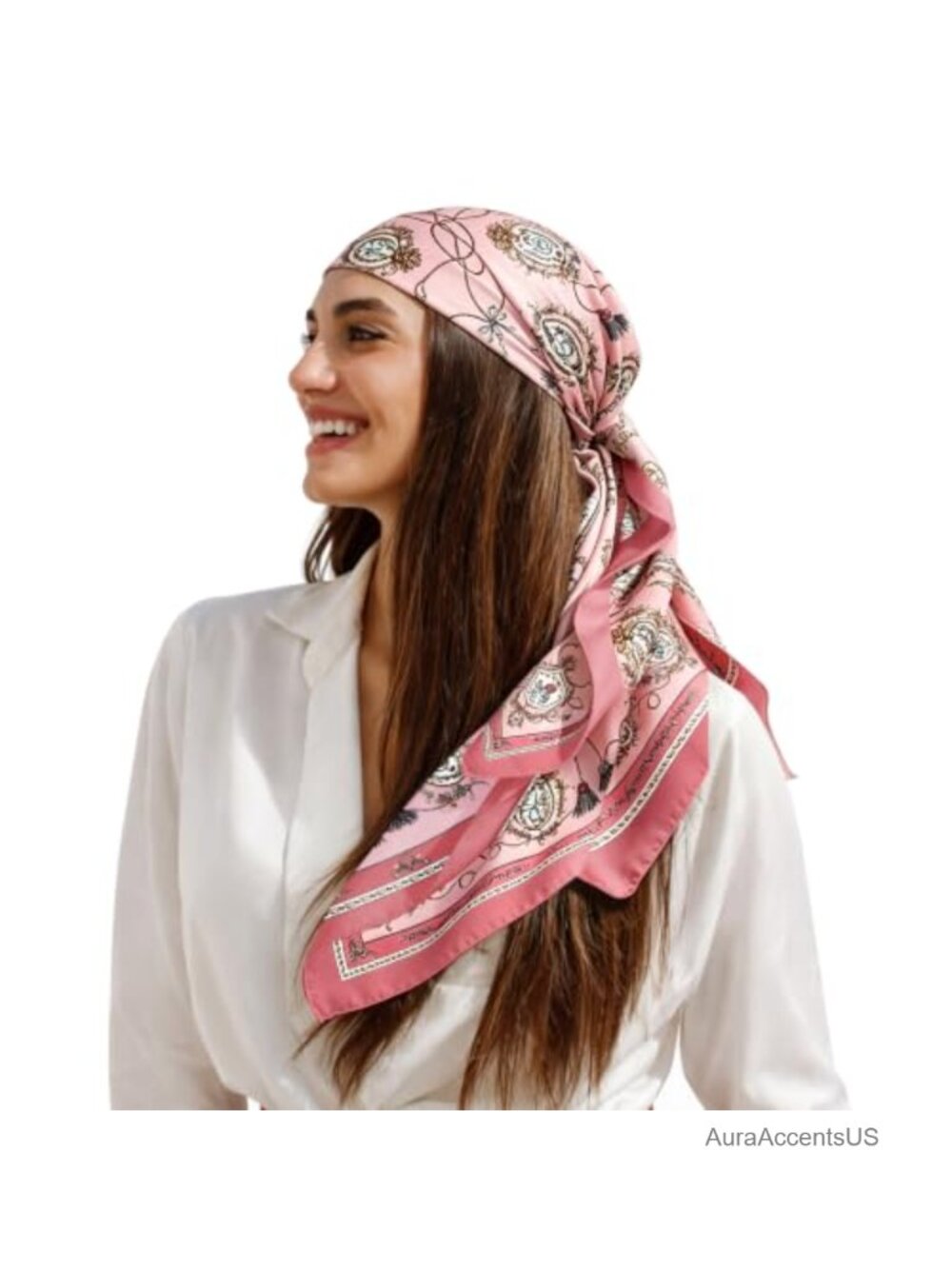 Satin Head Scarf for Women, 35" Square Hair Scarf Silky Bandana Face Cover Scarf